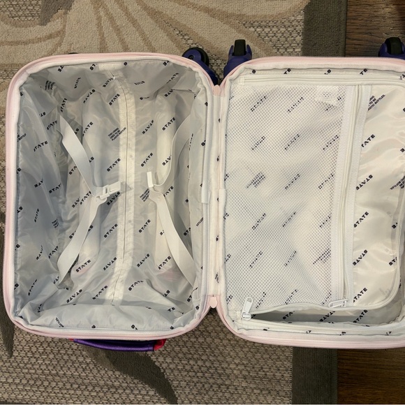 State Mini Logan Pink and Purple Rolling Suitcase - Picture 12 of 14